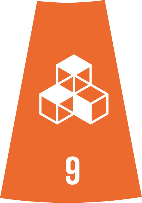 Logo af FN's 9. verdensmål